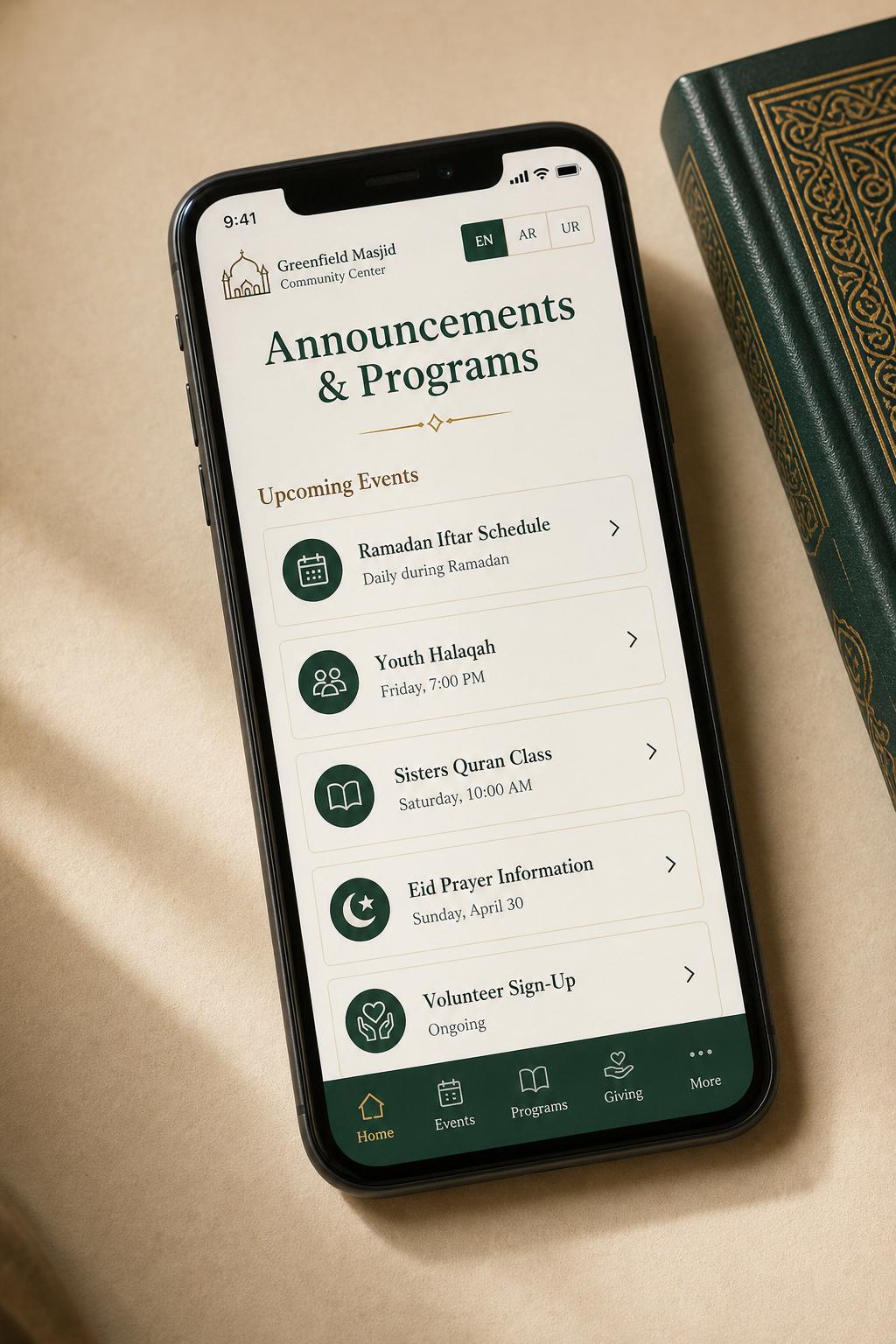 Announcements & Programs Hub
